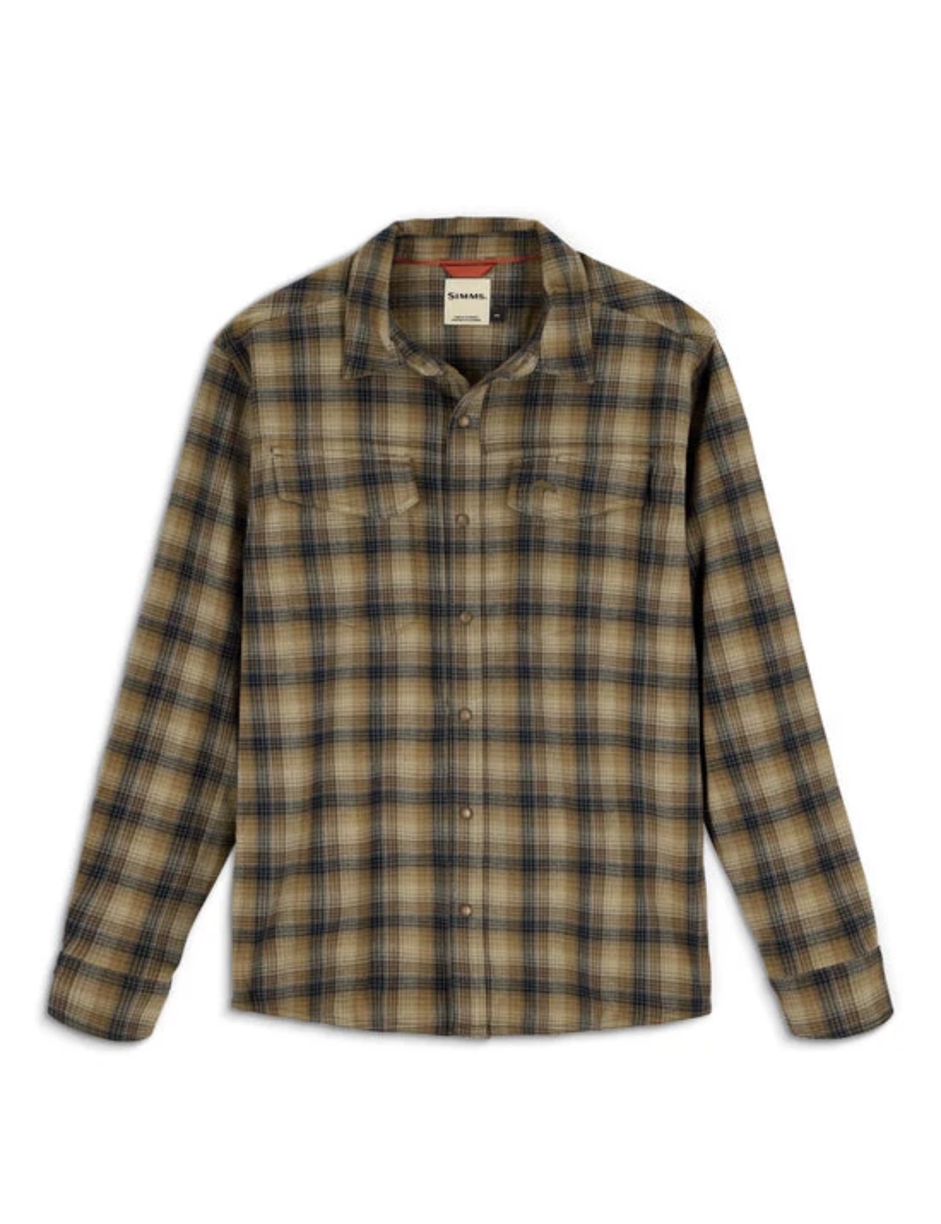 Simms M's Gallatin Flannel LS Shirt - Kennebec Plaid: Stone - Large